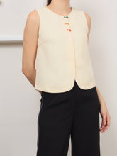 Rumi Oriental Curved Hem Top - Beige